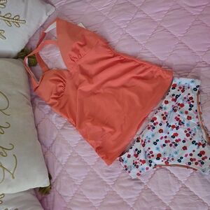 Cupshe Coral and Floral Bikini Set